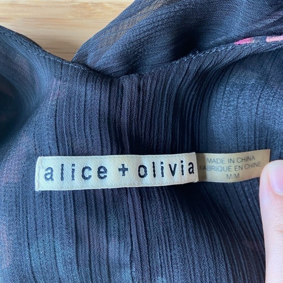 Alice + Olivia Black Colorful Floral Romantic Formal Halter Cocktail Shift Dress - Picture 10 of 14